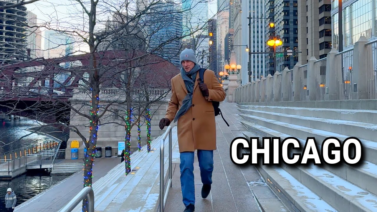 Chicago Freezing 🥶 Downtown Walking Tour On Thursday | January 9, 2025 | 4K Video