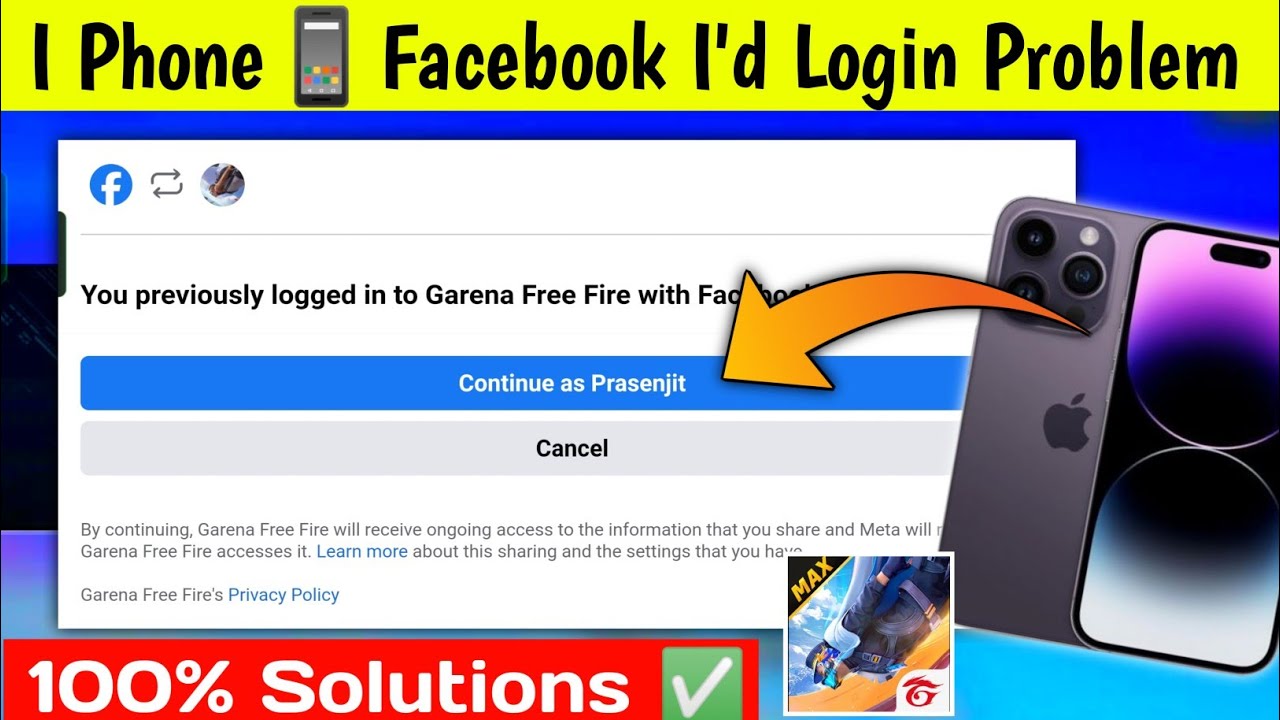 FREEFIRE FACEBOOK MAIN ID/ SECOND ID LOGIN ISSUE SOLVED ON IPHONE| IPHONE 2nd id login issue solved!