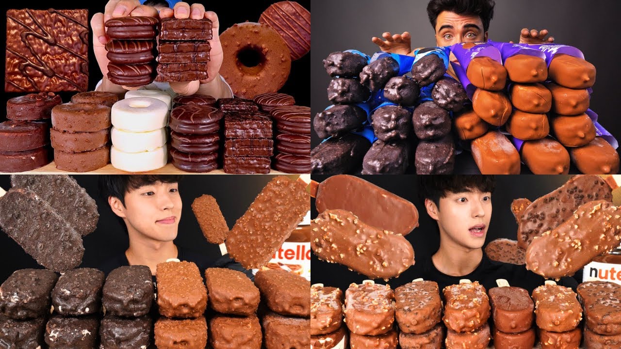 🍫CRUNCHY CHOCOLATE ICE CREAM MUKBANG🍦 | Best Satisfying Eating Sounds ASMR Compilation 🤤🎧