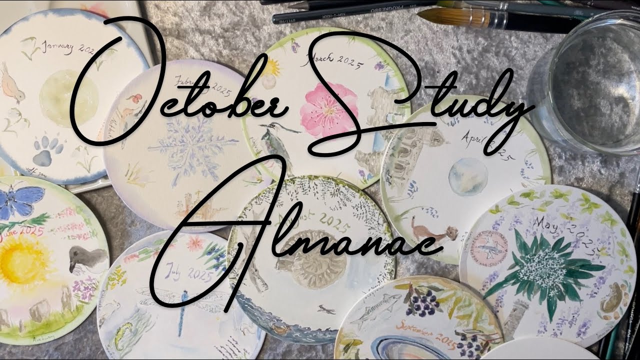 Study Almanac🍁October [ASMR] painting, writing, nature, history