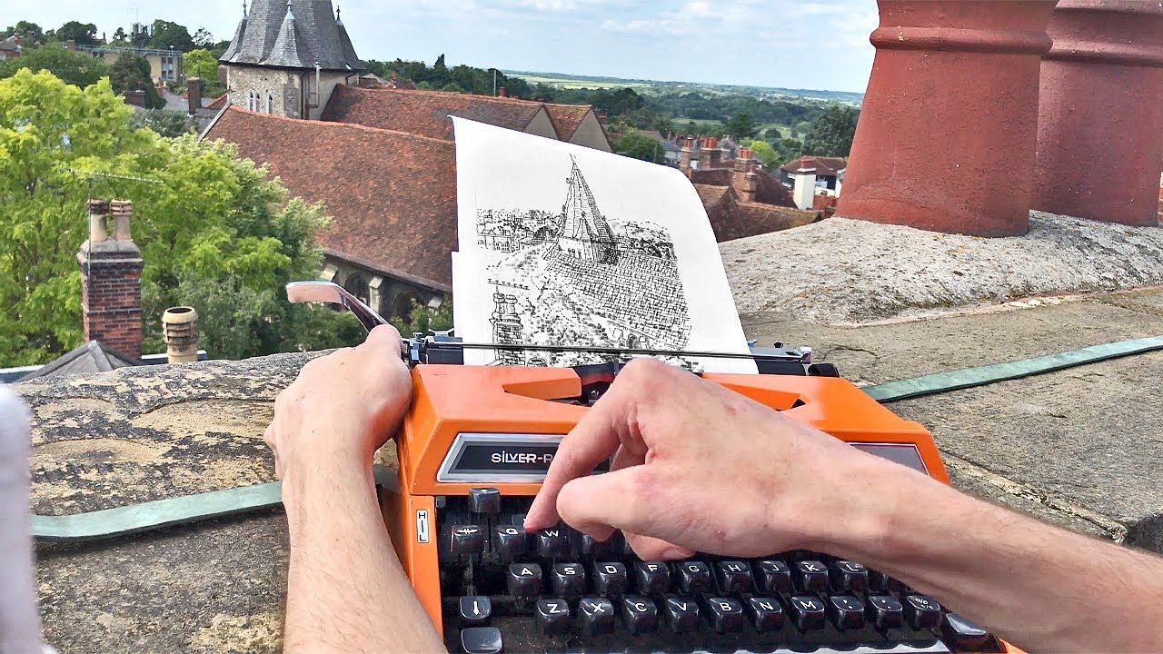Typewriter Art with a Rooftop View! James Cook Artwork