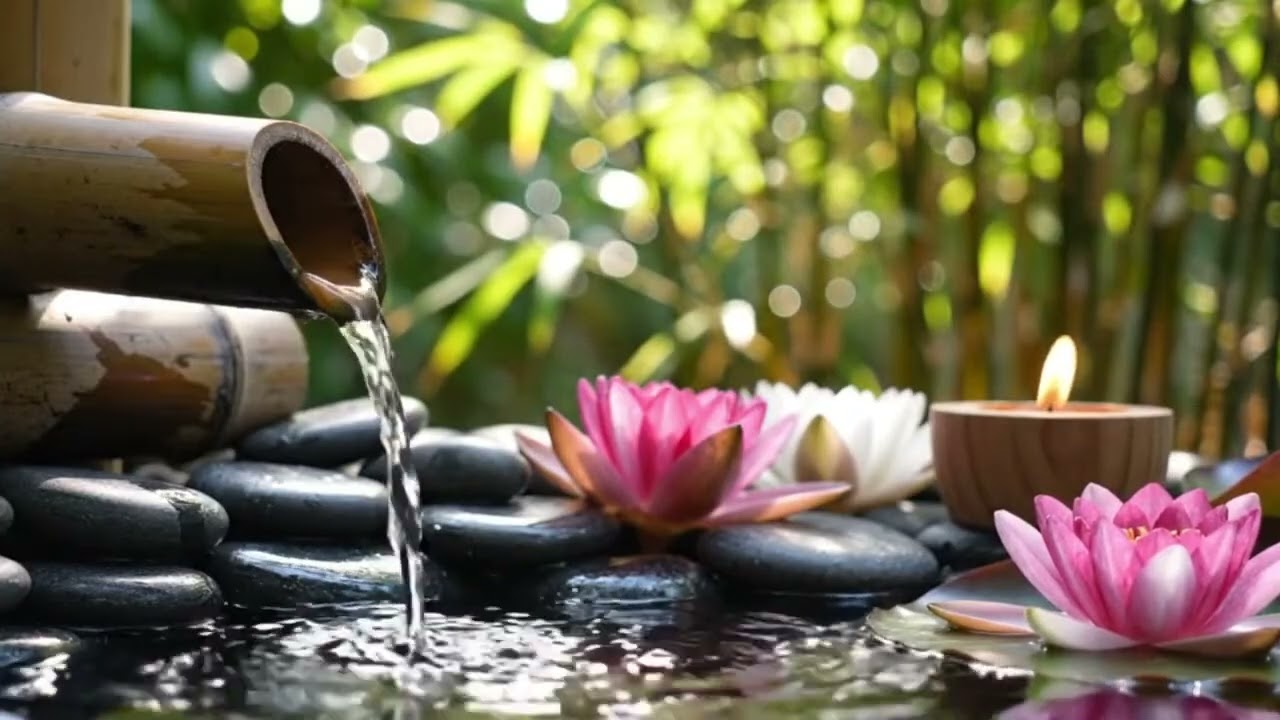 Healing of the Mind 🌿 Bamboo Water Sounds & Relaxing Music, Anxiety Relief