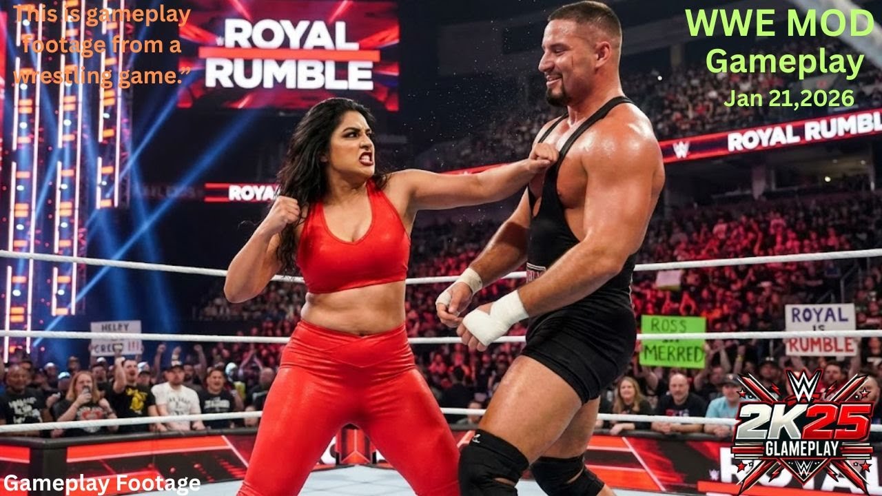 WWE 2K25 - Брон Брейккер против индийской дивы | Геймплей межгендерного матча | 23 января 2026 г.