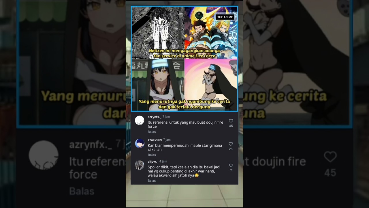 FAN SERVICE DI FIRE FORCE TAK DI SUKAI NETIZEN