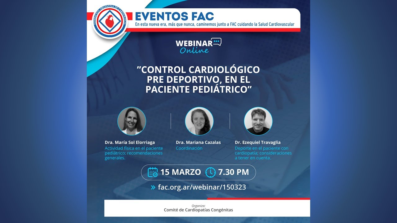 Webinar FAC - Control cardiologíco pre deportivo, en el paciente pediatrico