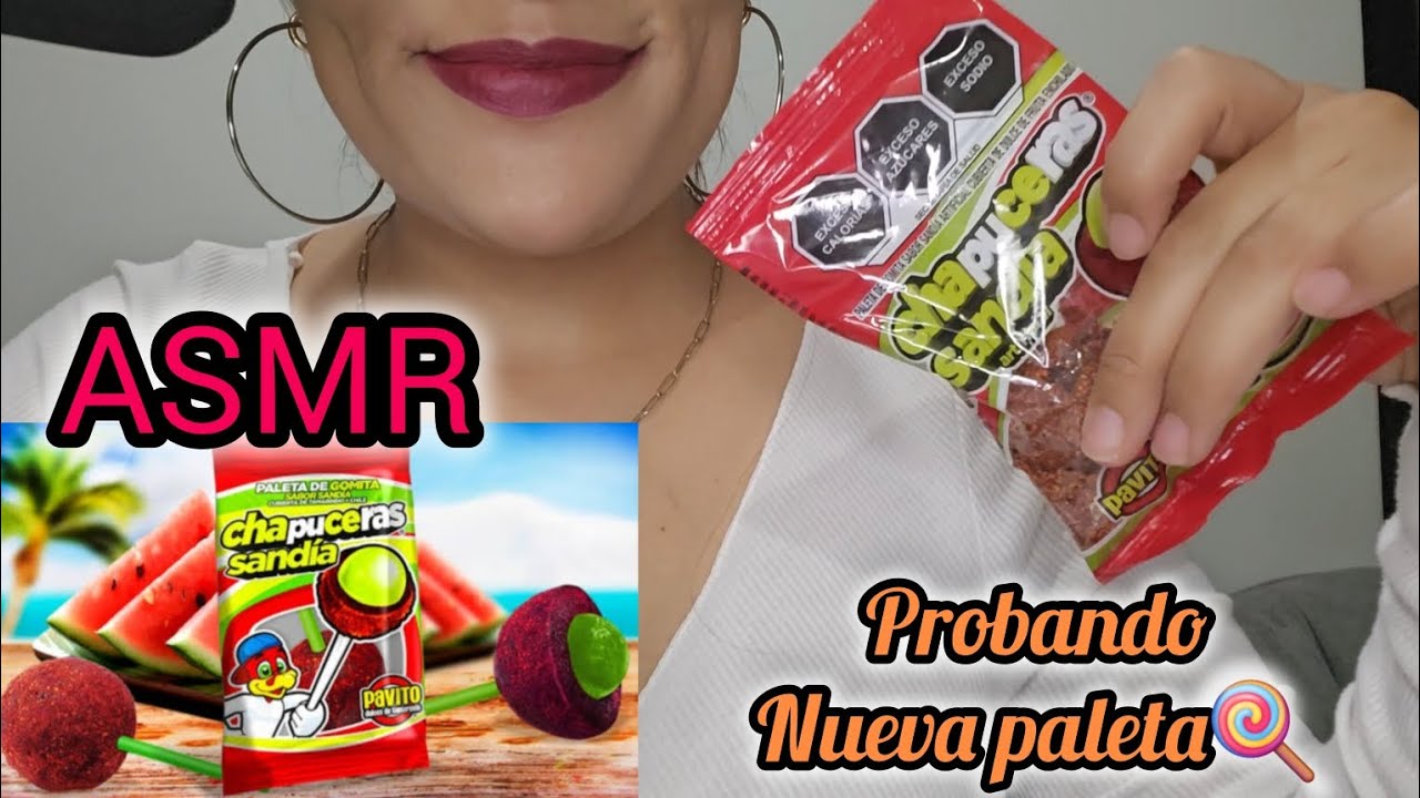 ASMR | PROBANDO UNA NUEVA PALETA |sandía con chile| #asmrsounds 
