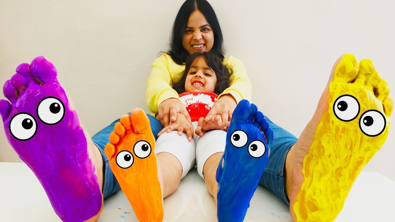 Colors Song - Baby Nursery Rhymes Learn Colors for Kids with Feet Painting