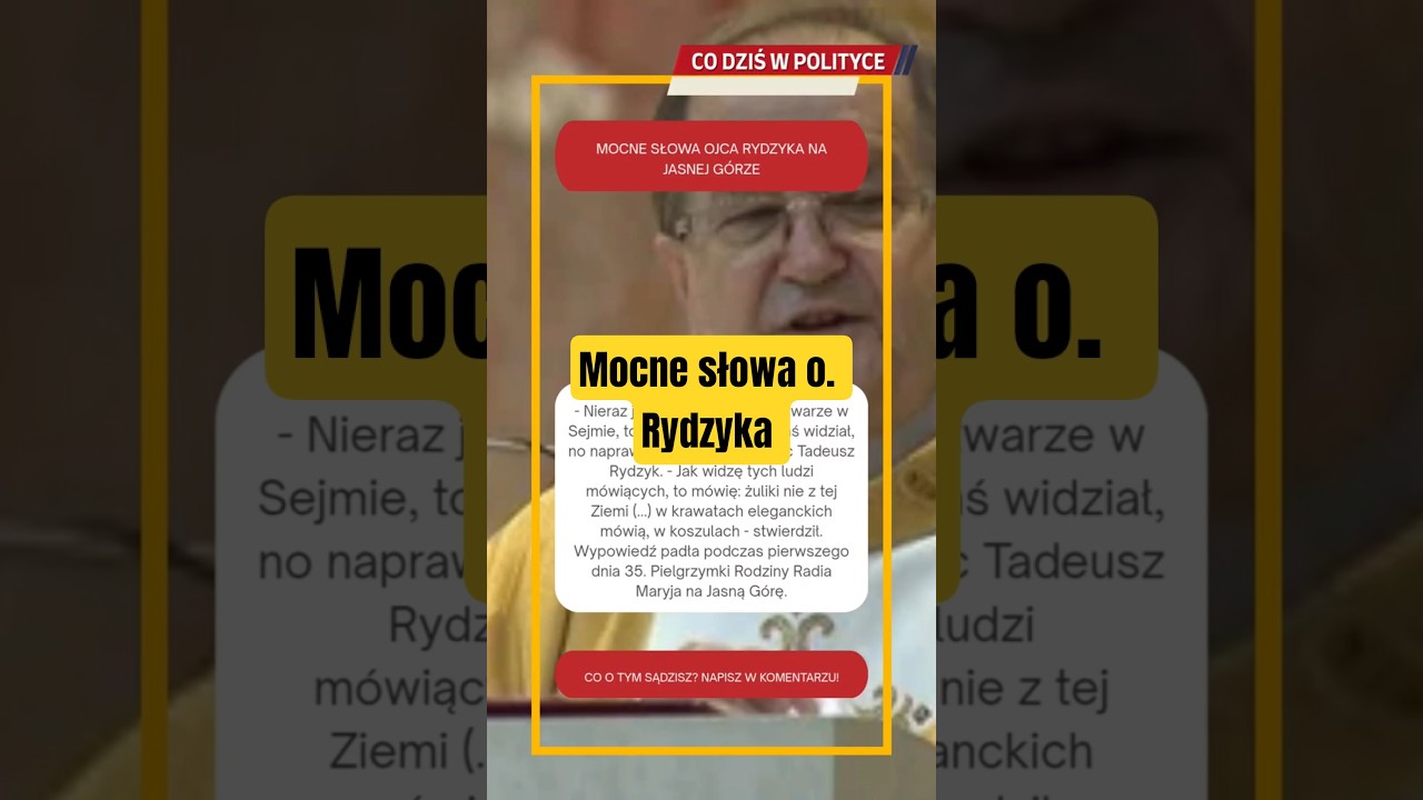 Mocne słowa ojca Rydzyka na Jasnej G&oacute;rze.