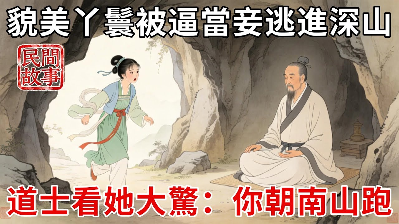 貌美丫鬟被主家誣陷偷東西，要她嫁給少爺當小妾，連夜逃進深山竟遇到露宿野外的道士，道士看到她大驚：我幫你拖住，你朝南山跑！#民間故事 #傳統文化 #原創虛構 #華語有聲書 #槐樹下聽書