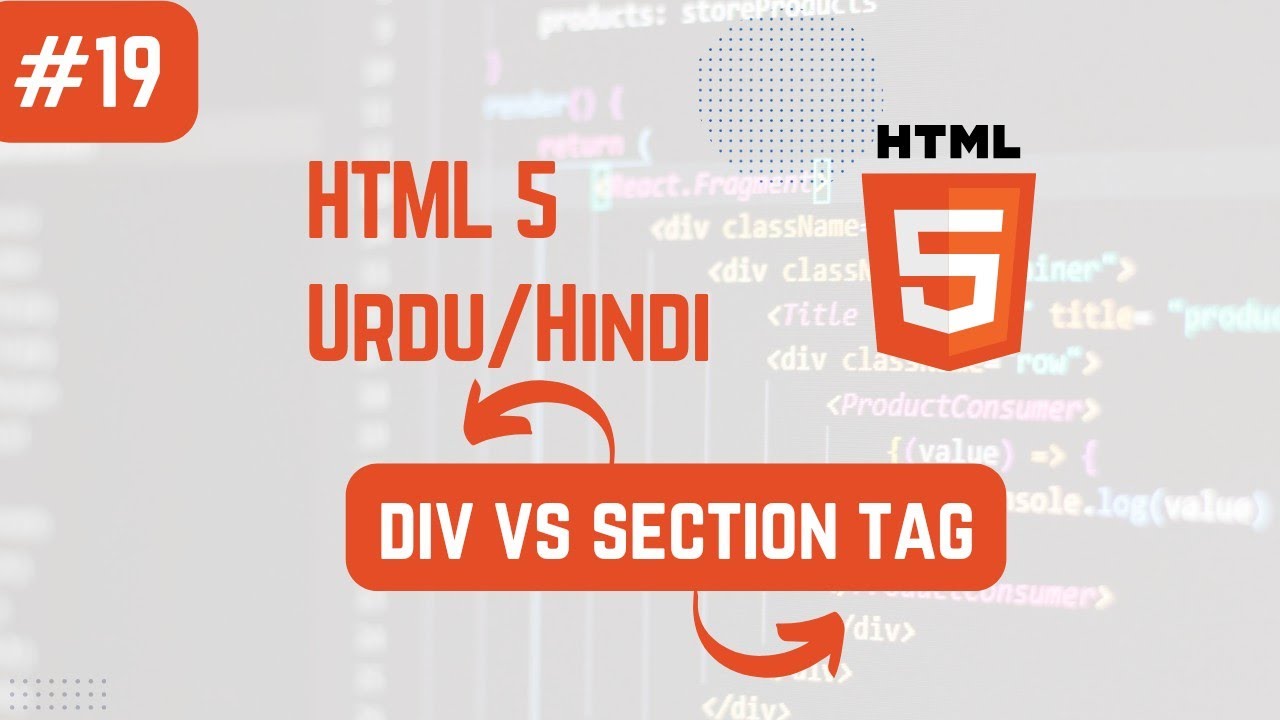 How to use section vs div tag in html - Urdu/Hindi