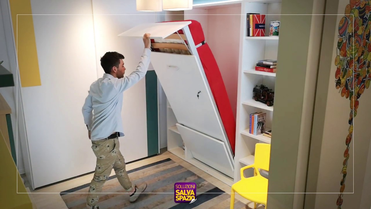 Letto a scomparsa verticale con scrittoio Aria Desk 85