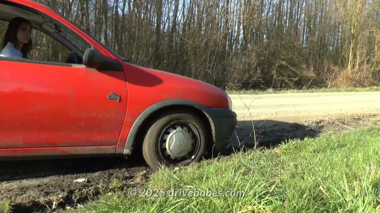 Reverse driving woman & Mud wheel spinning | Corsa almost stuck