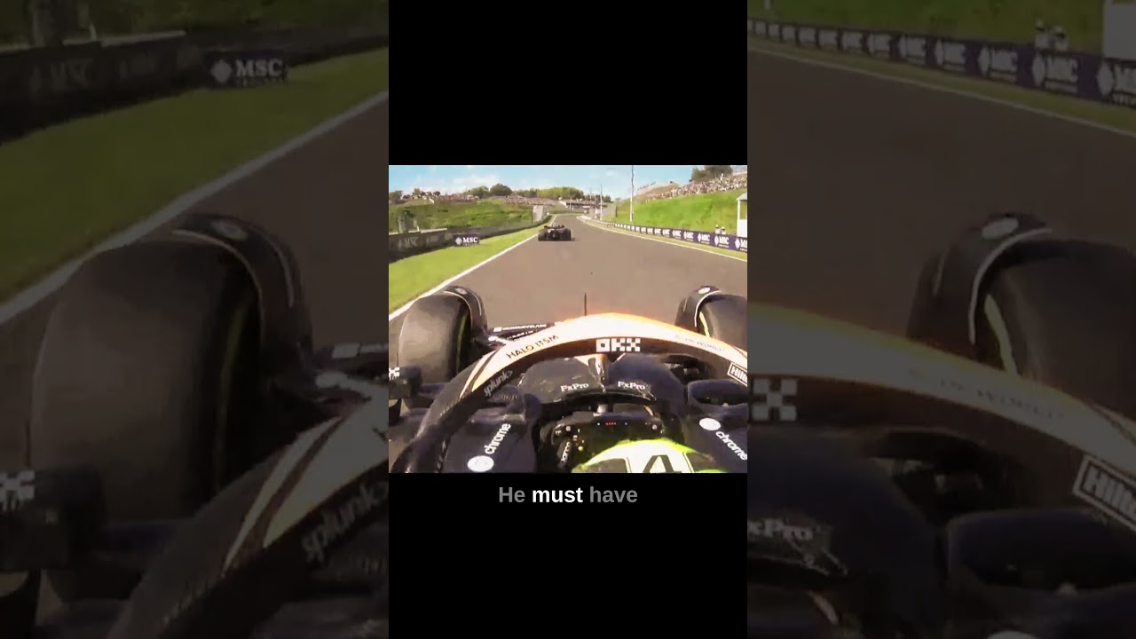 Lando Norris' TEAM RADIO reaction while being blocked by Perez
