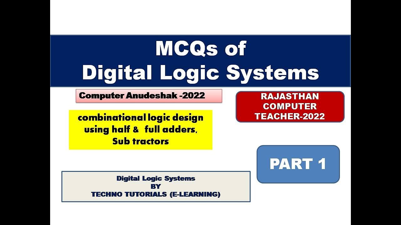 MCQ of Adder & Subtractor | Digital logic System MCQ (part 2) | Rajasthan Computer Instructor  2022