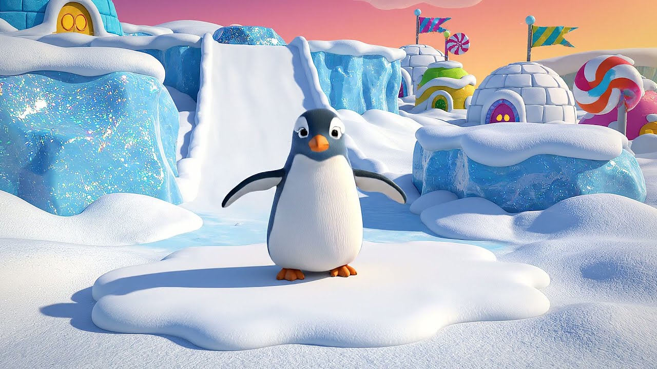 Um Pequeno Pinguim do Minecraft escorregou em blocos de gelo 🐧❄️ | Rimas e Canções Infantis