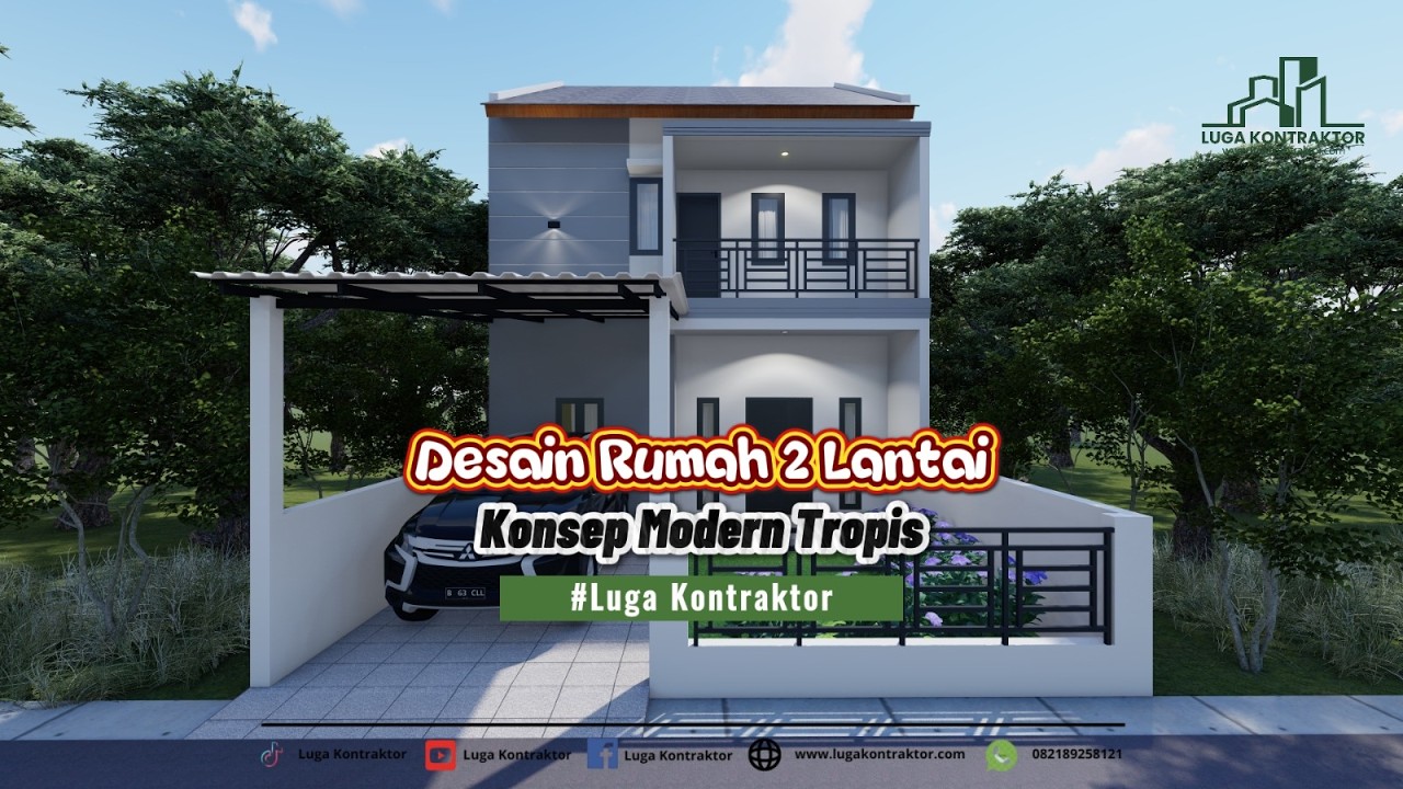 Desain Rumah 2 lantai modern tropis
