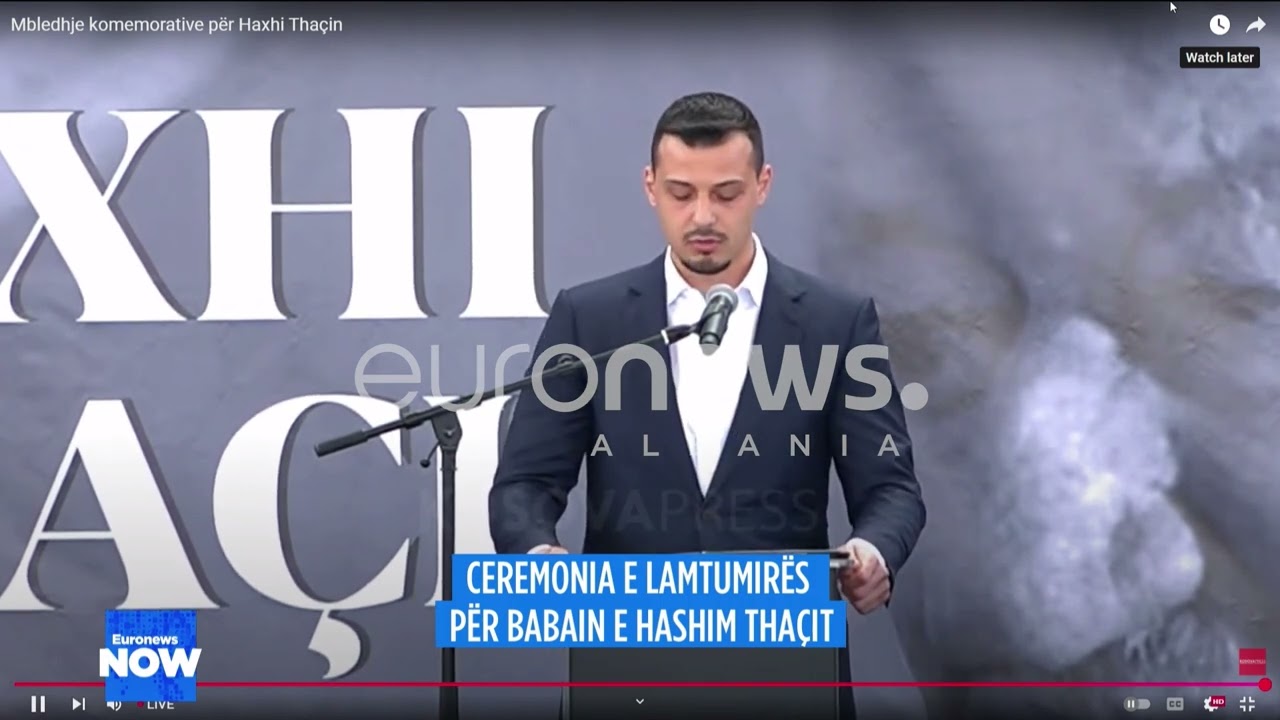 Djali i Hashim Thaçit emocion me fjalët në ceremoninë e lamtumirës së gjyshit të tij