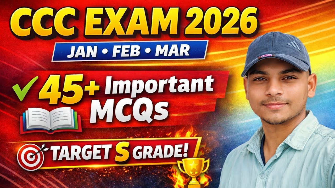 CCC EXAM 2026 top 45+ important questions ❓ January । February। March 