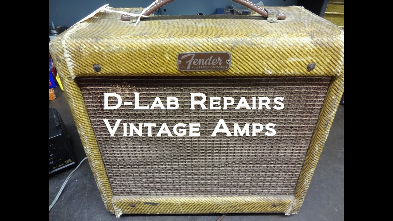 How to repair noise Vintage Fender Champ tweed tube guitar amp 1956