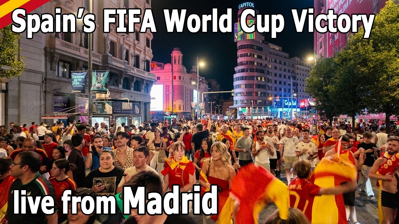 🇪🇸 Madrid [4K] How Spain's victory in the FIFA World Cup final was experienced in the city (July 19)