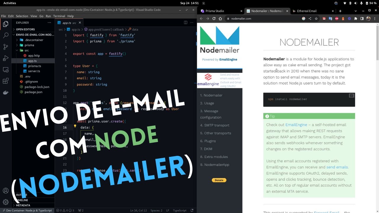 Envio de e-mail automático com Node (Nodemailer)