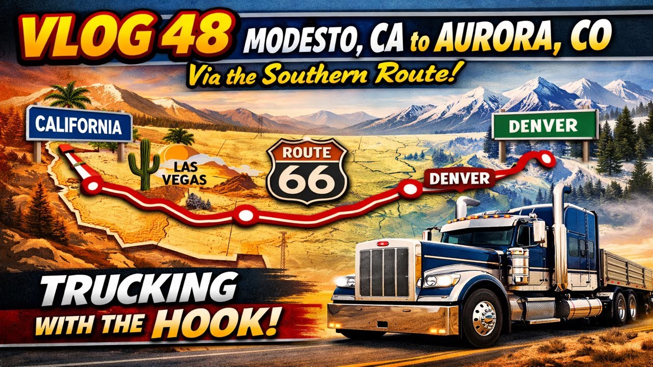 Long Haul Through the Desert! Modesto CA to Aurora CO | Trucking With The Hook vlog #48