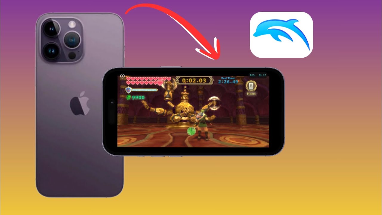 iPhone 14 Pro Game test Zelda Skyward Sword Wii 720 p resolution Dolphin Emulator 