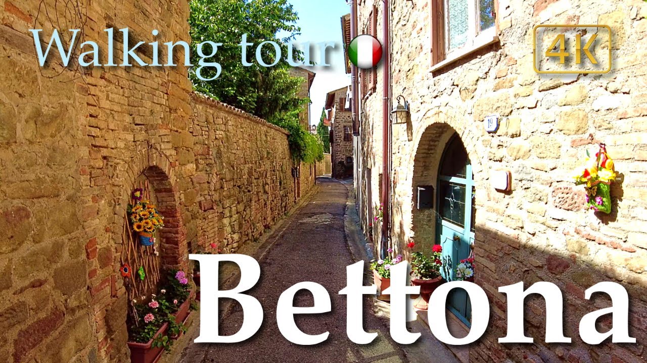 Bettona (Umbria), Italy【Walking Tour】History in Subtitles - 4K