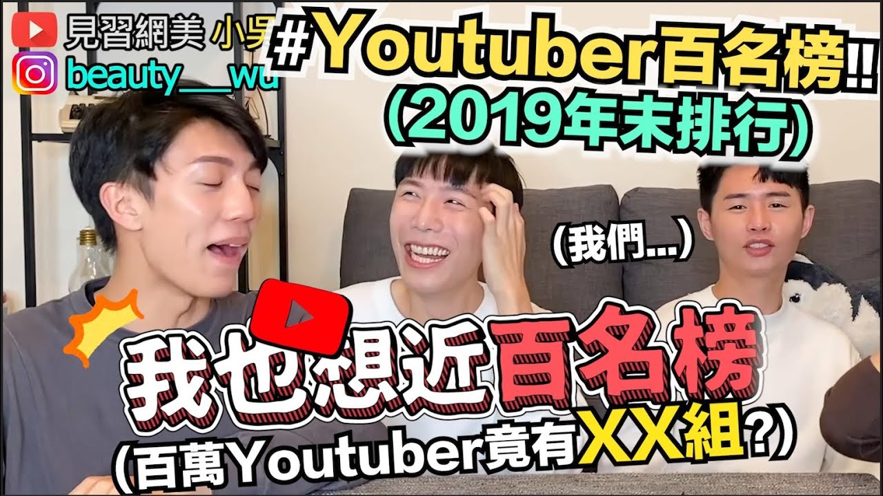 【小吳 】揭榜！2019百大YouTuber排行榜！我們竟然排行XXX名？百萬YouTuber竟然已經有這麼多...XD