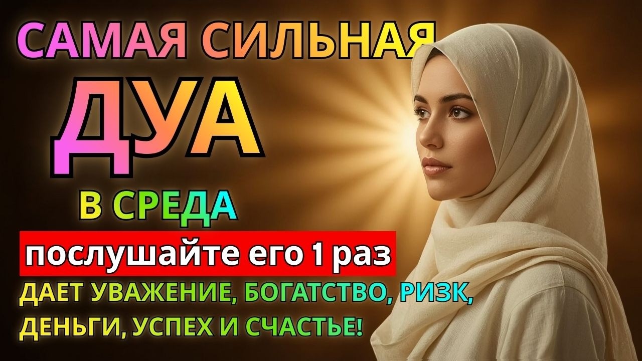 Дуа В СРЕДА ДАЕТ УВАЖЕНИЕ, БОГАТСТВО,РИЗК,ДЕНЬГИ,УСПЕХ И СЧАСТЬЕ! #дуа