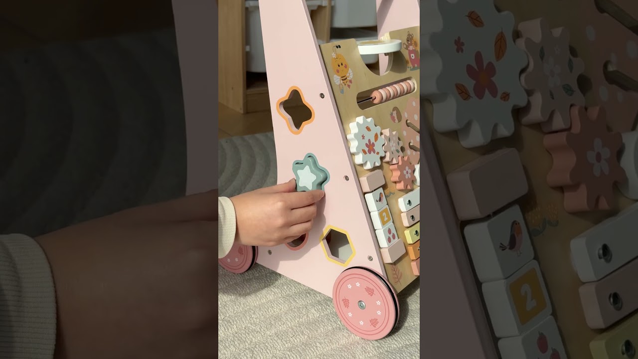 Розовые деревянные ходунки-качалки ROBUD для малышей | Играйте, учитесь и делайте уверенные первы...