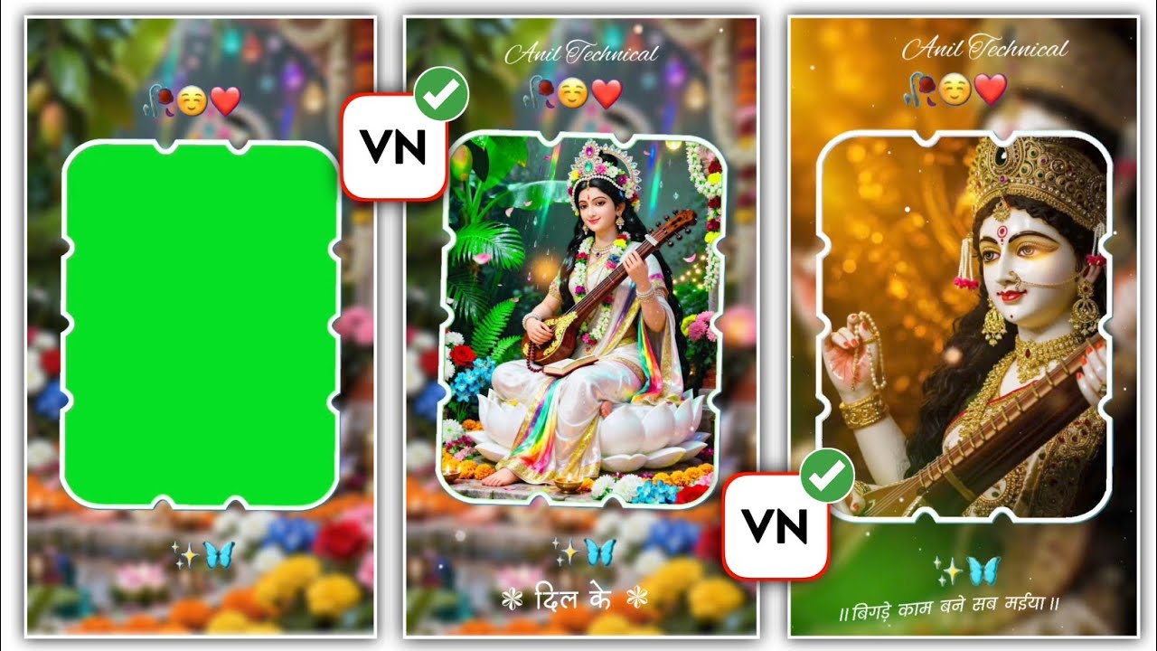 Saraswati Puja Lyrics Status Video Editing In Vn App | Saraswati Puja Video Editing | Full Tutorial