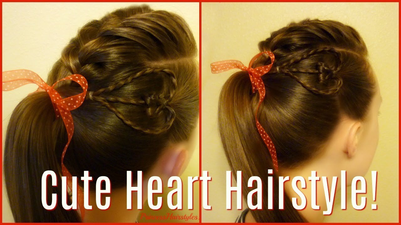 Valentine's Day Hairstyle For Teens! Faux Hawk With Heart Braid