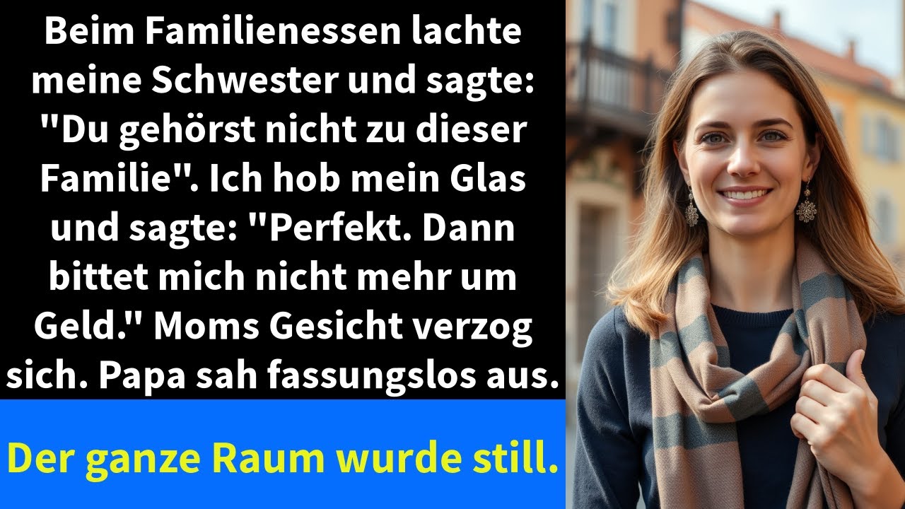 Beim Familienessen lachte meine Schwester und sagte: 