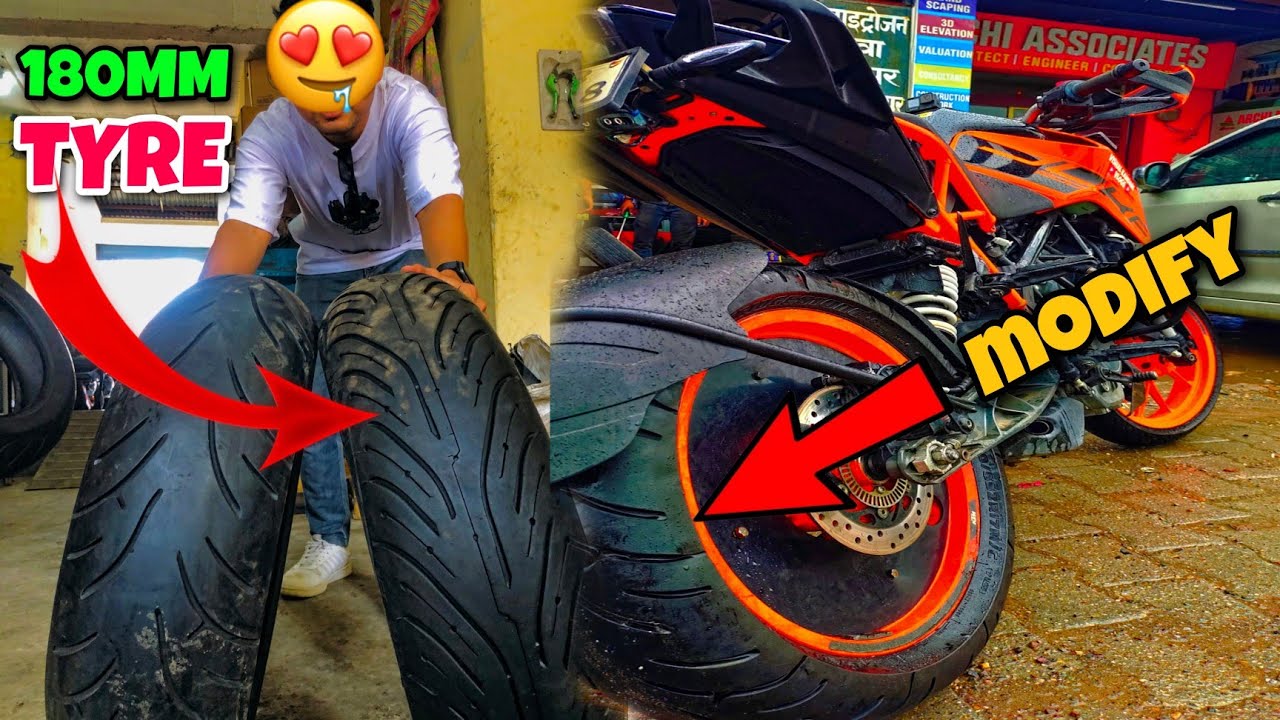 Installing Fat Tyre 180mm in My DUKE 200 🥰 but ho gya NUKSAN 😭😭 | Duke200 Modification ❤️