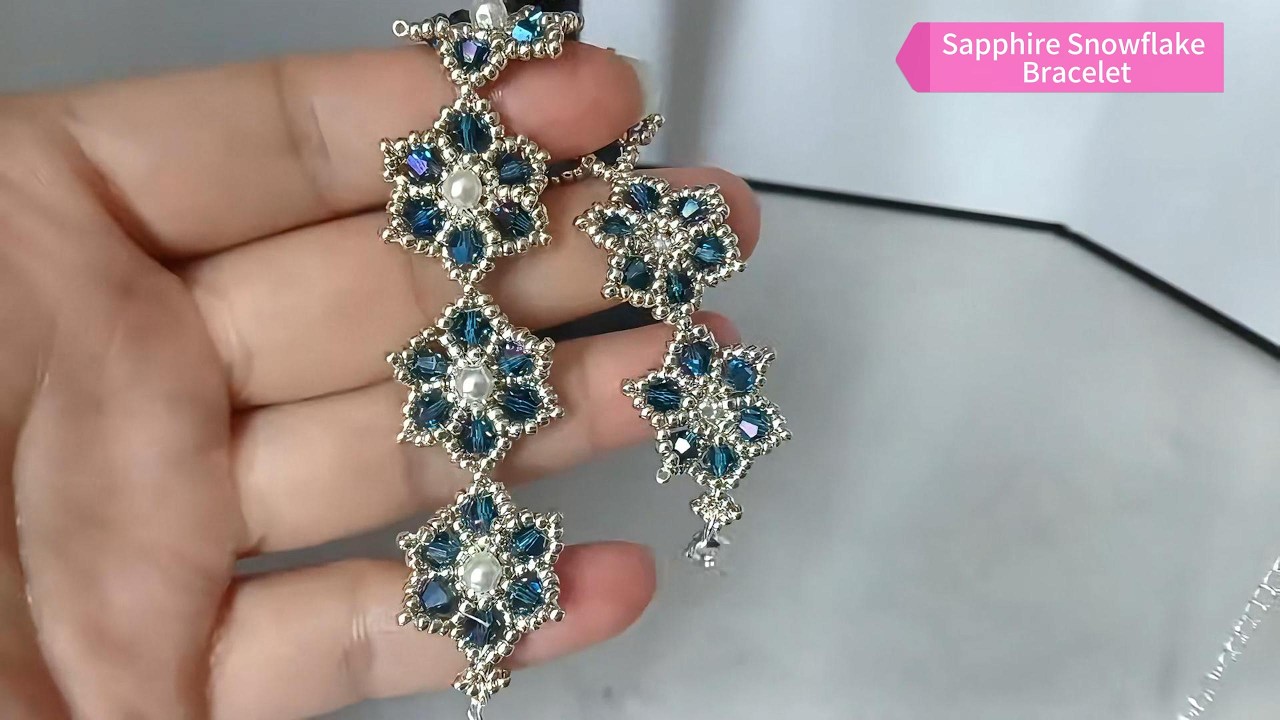 Sapphire Snowflake Bracelet DIY/ Step by Step Tutorial AB20250121