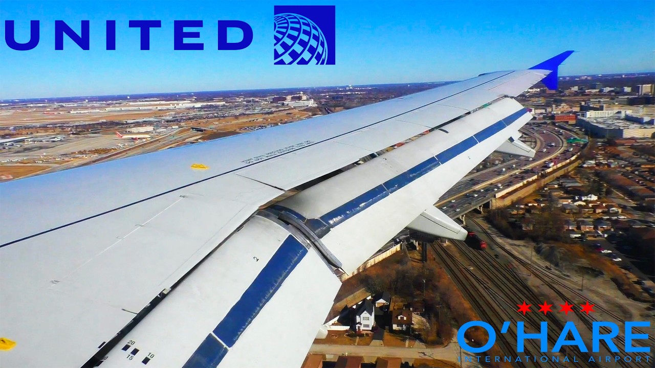 United Airlines Airbus A319 Landing in Chicago O'Hare (ORD)
