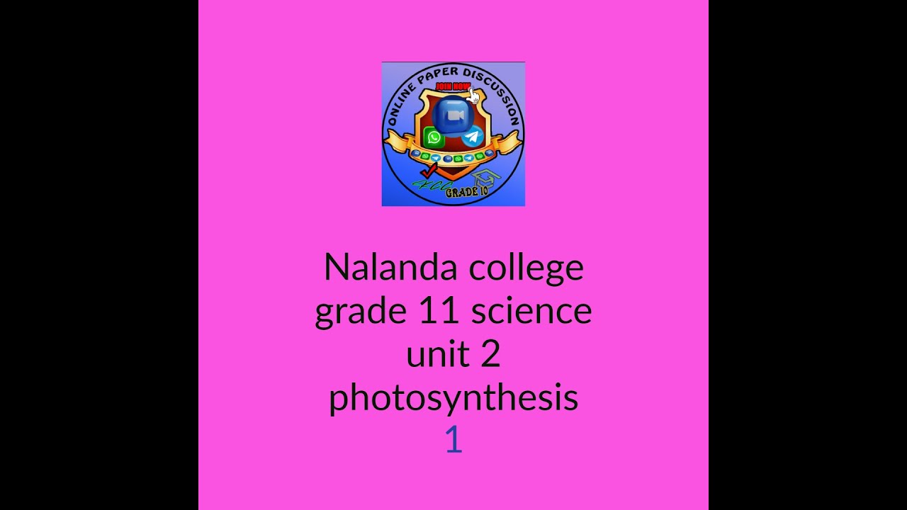 Online P.D.| Nalanda college grade 11 science unit 2 photosynthesis Discussion