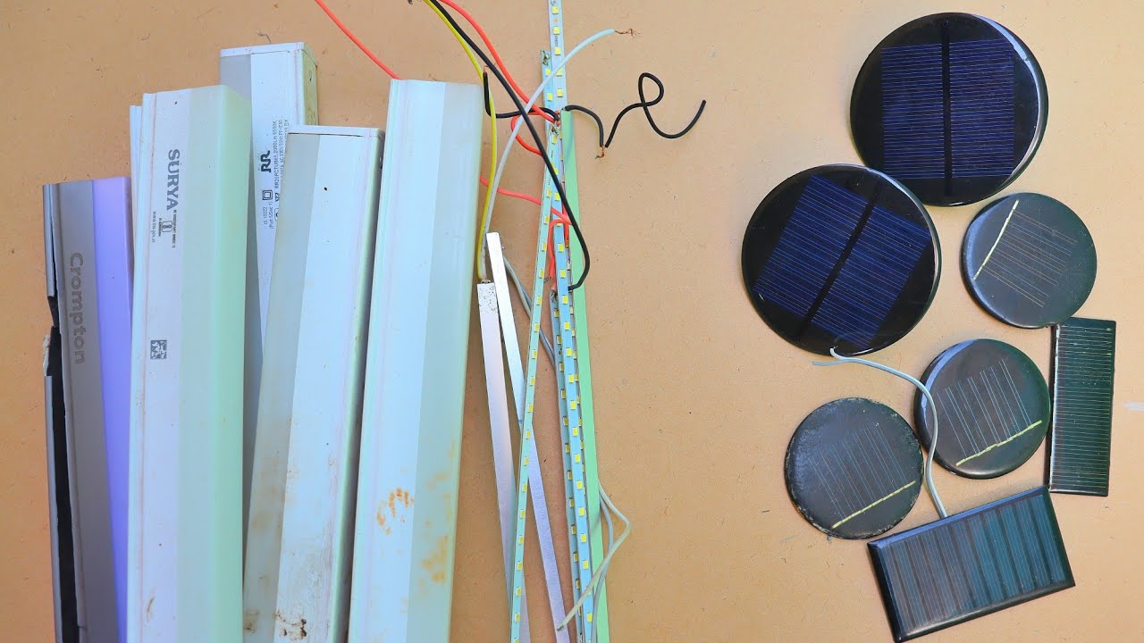 DIY Solar panels with old led tube lights