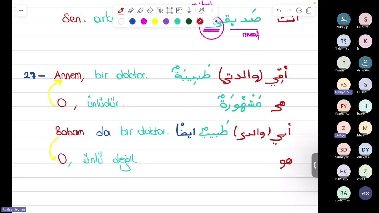 Türkçeden Arapçaya Cümle Çalışması 4 #arapça #cümle #ilahiyat #ilitam