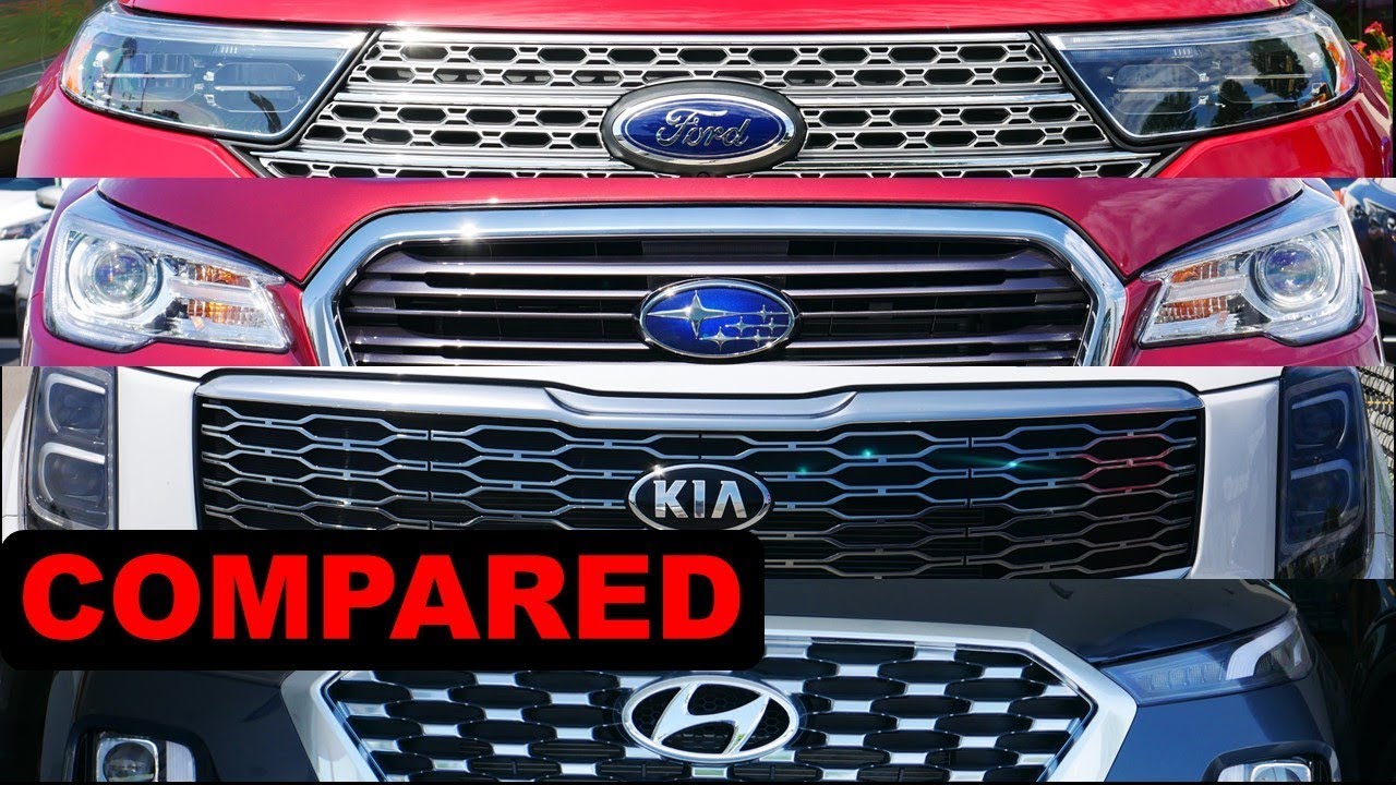 2020 Ford Explorer vs 2020 Hyundai Palisade vs 2020 Kia Telluride vs 2020 Subaru Ascent