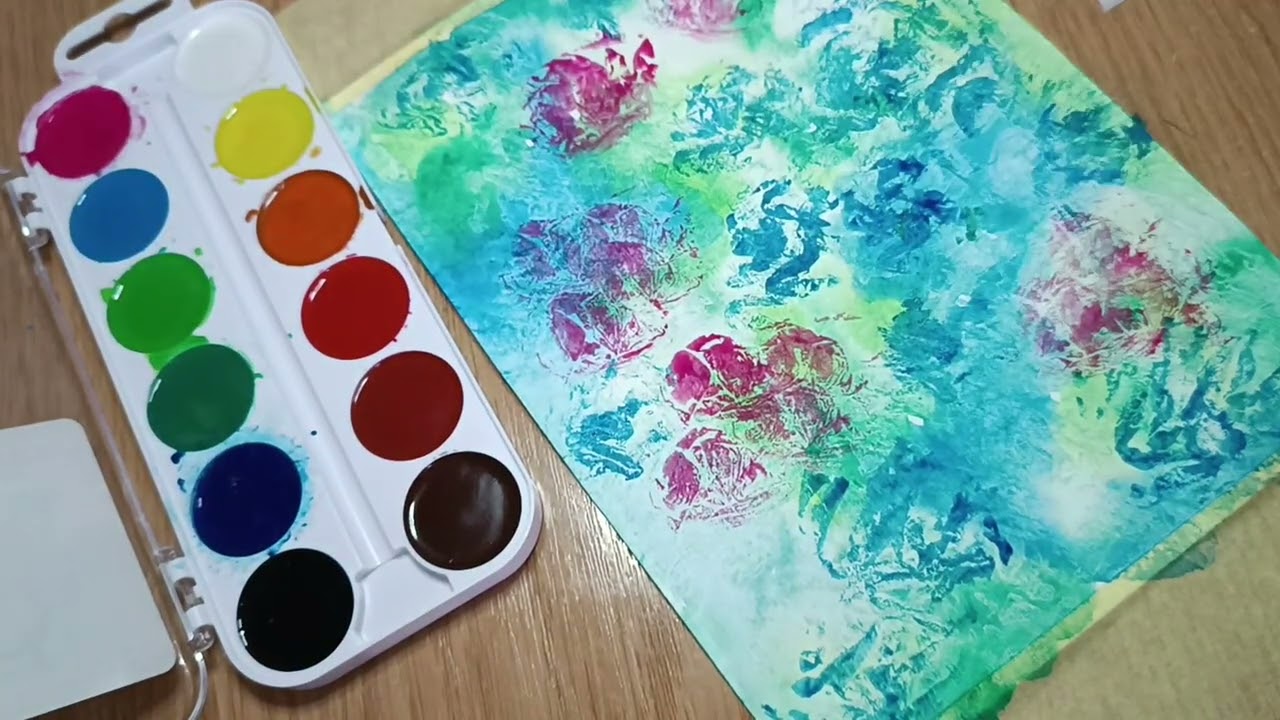 Малювання акварельними Фарбами ♥️. Композиція з квітів #art #drawing 