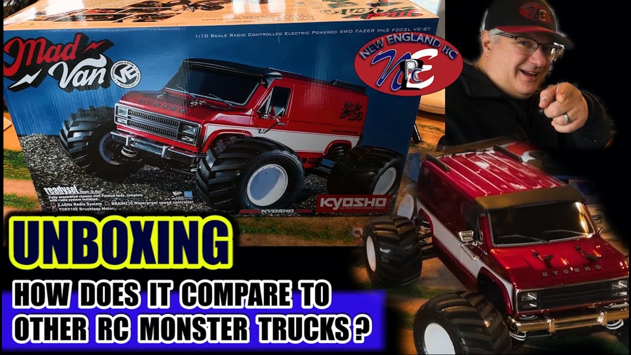 KYOSHO MAD VAN – UNBOXING – HOW DOES IT COMPARE TO OTHER RC MONSTER TRUCKS? - NEW ENGLAND RC – E183