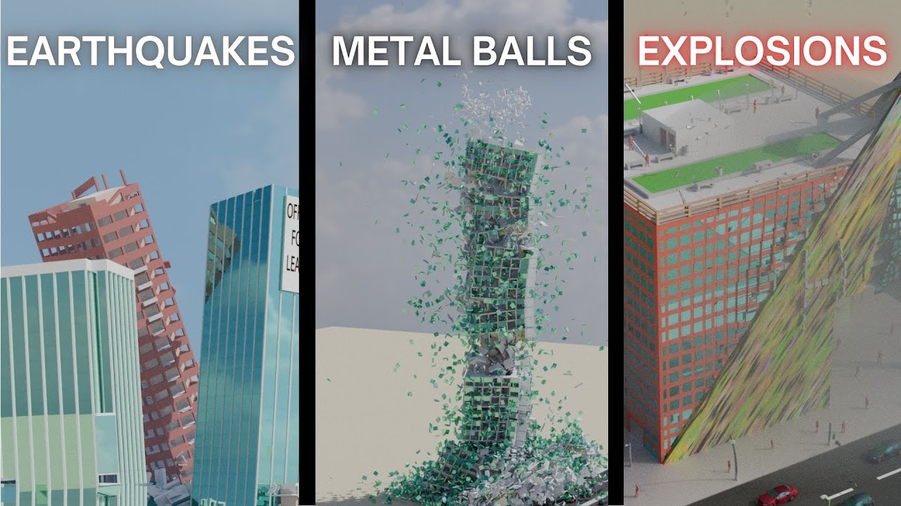 3D DESTRUCTION PHYSICS COMPILATION | Blender | BCB.