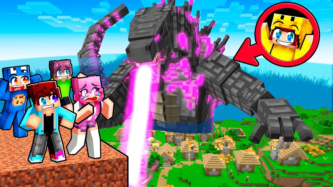 Mijn Vrienden Pranken Als GODZILLA! (Minecraft)