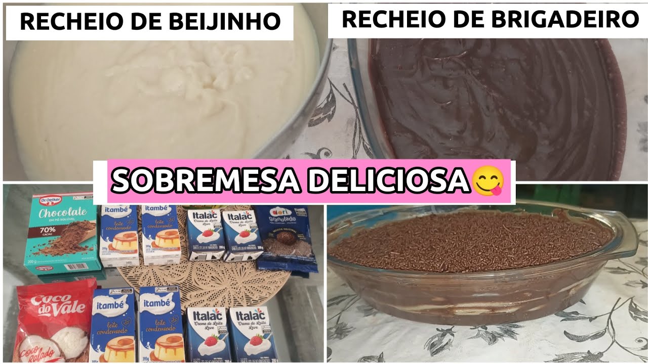 APRENDA A FAZER RECHEIO DE BRIGADEIRO E RECHEIO DE BEIJINHO | RECEITA DE SOBREMESA #receita #recheio