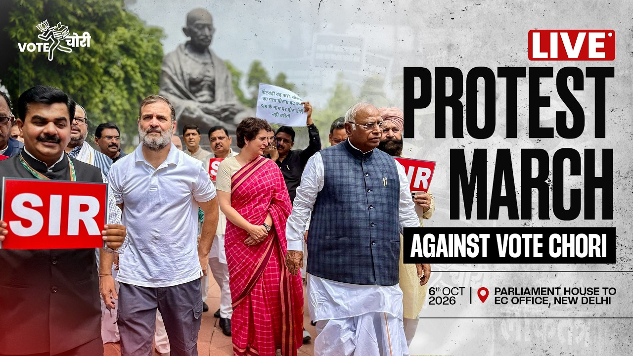 LIVE: Protest March Against Vote Chori | Parliament House to EC Office, New Delhi