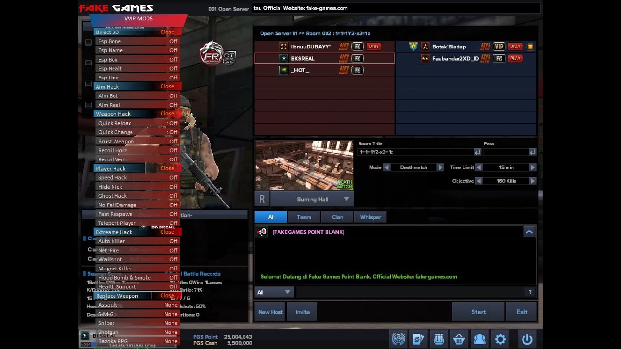 cheat POINT BLANK PB PRIVATE SERVER 2025