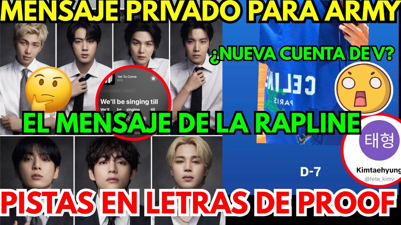 URGENTE🔴RAPLINE DEJA MENSAJE EN SPOTIFY PARA ARMY😭DESCUBREN PISTAS DE BTS EN PROOF EN APPLE MUSIC😱