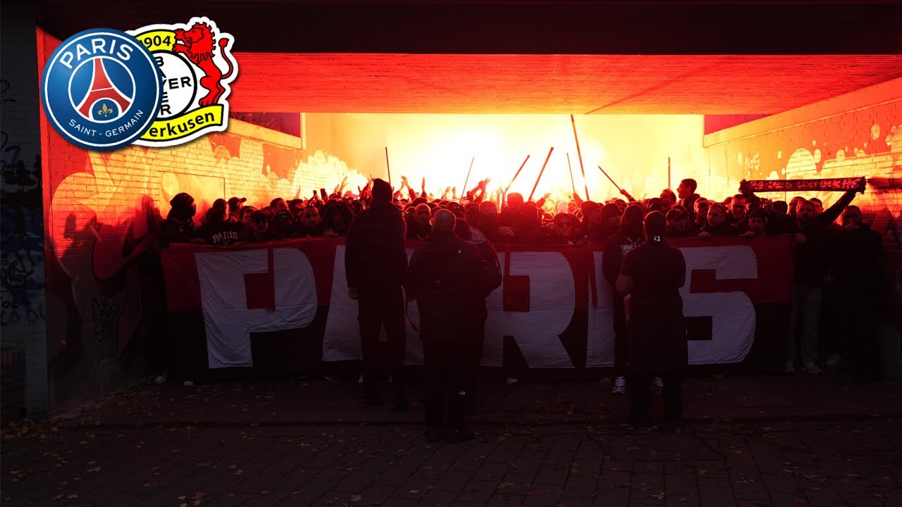 LEVERKUSEN PSG 2:7 | Corteo Psg Fans in Leverkusen - Le cort&egrave;ge des ultras parisiens &agrave; Leverkusen